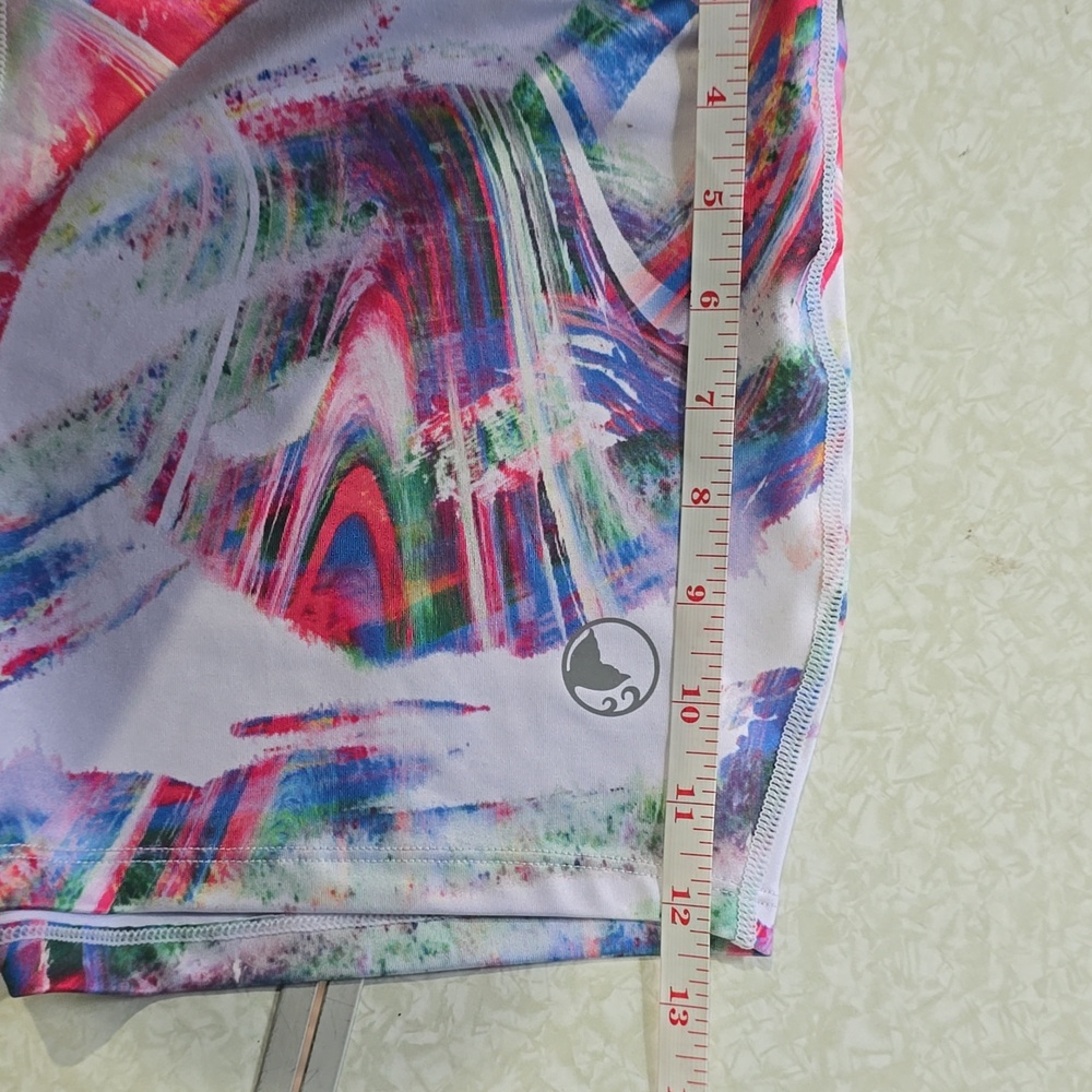 Reel Legends Black Waist Multicolor Abstract‎ Print Bike Shorts Size Large - Picture 13 of 14
